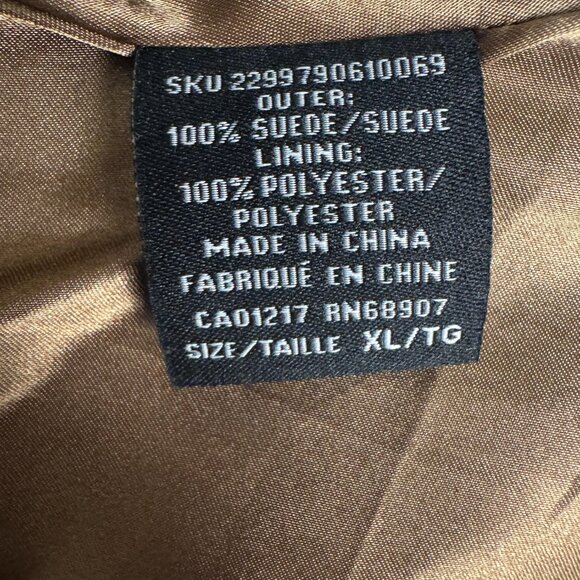 Vintage Tan Suede Leather Coat Faux Fur Collar Penny Lane Jacket Boho, 70s - Picture 7 of 8